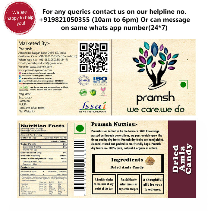 Pramsh Luxurious Honey Amla Candy (No Added Sugar||Preservatives) 100% Organic Certified - Local Option