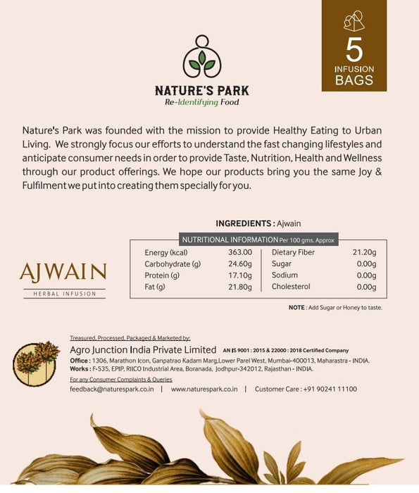 Ajwain Herbal Infusion (Pyramid Infusion Bags-5)