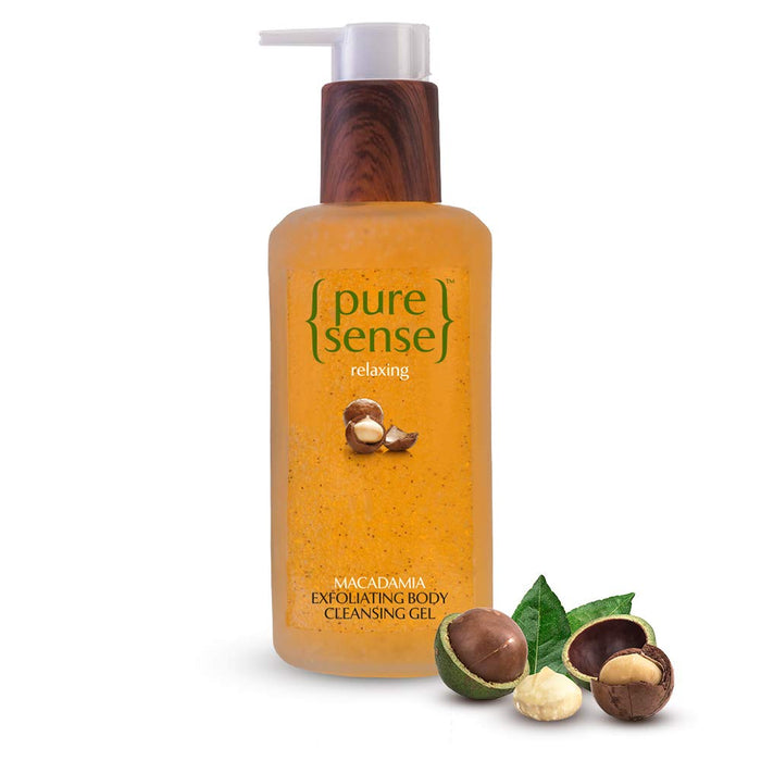 PureSense Exfoliating Body Cleansing Gel - With Macadamia | Sulphate and Paraben Free | 200 ml