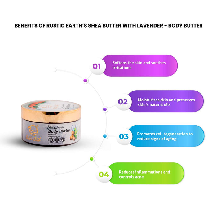 Rustic Earth BODY BUTTER SHEA BUTTER WITH LAVENDER 200GM