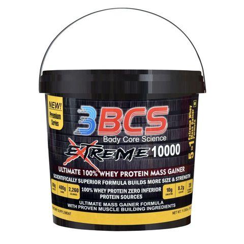 3 BCS Extreme 10000 Ultimate 100% Whey Protein Mass Gainer-5Kg
