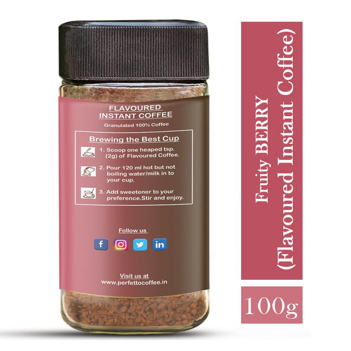 PERFETTO BERRY FLAVOURED INSTANT COFFEE 100G JAR - Local Option