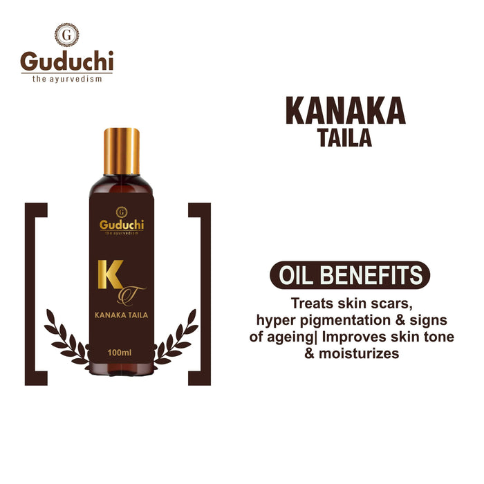 Guduchi Ayurveda Kanaka Taila for Pigmentation and dark circles under the eyes | 100% Natural Ingredients |for Men & Women | For All Skin types -100ml