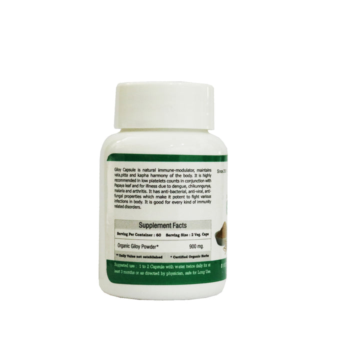 Dr. Bhargav’s Giloy Capsule | Relieves Pain & Inflammation | Fights Toxin, Cleans Body | Maintain Immunity | useful Throat irritation and cough | Harmonizes Vata, Pitta & Kapha |Immunity booster | Useful in Auto -immune disorders | Effective in uric acid