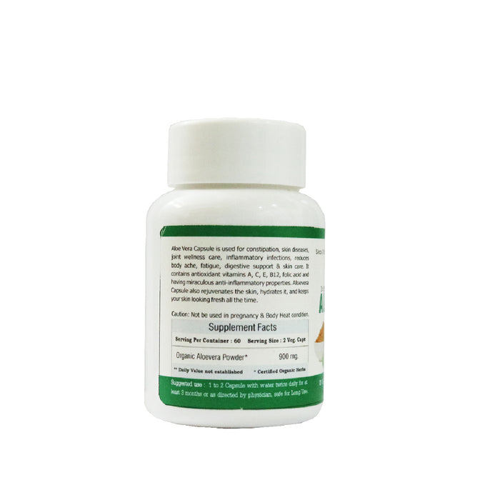 Dr.Bhargav’s Aloe Vera (Aloe barbidensis) Supplement for Supports Digestive Health & Maintain Joint Health (60 Veg.Capsule)