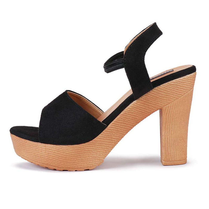 Black Elastic High Heel Women Stylish Fancy and Comfort Trending Fashion Sandal