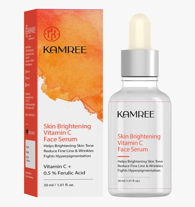KAMREE SKIN BRIGHTENING VITAMIN C FACE SERUM, 30 ml | Highly Stable & Effective Skin Glowing Serum For Women & Men
