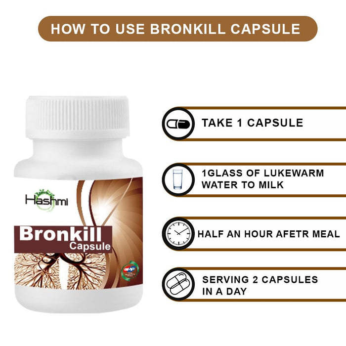 Hashmi Bronkill Capsule | Useful For Asthma Treatment & Relieves Lungs And Chest Tightening