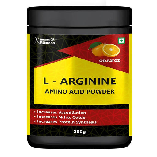 Healthvit Fitness L-Arginine Amino Acid Powder 200GM â€“ Orange Flavour - Local Option