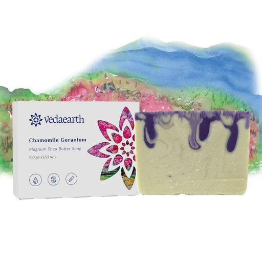 Handmade Chamomile Geranium Soap with Olive Oil & Shea Butter, cold processed, 100% natural formula - Local Option