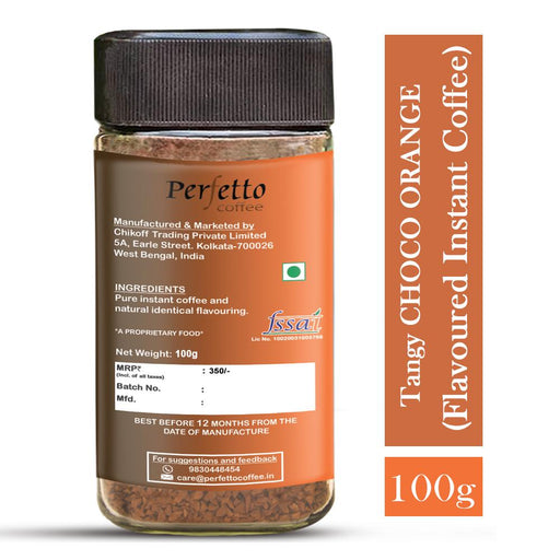 PERFETTO CHOCO ORANGE FLAVOURED INSTANT COFFEE 100G JAR - Local Option