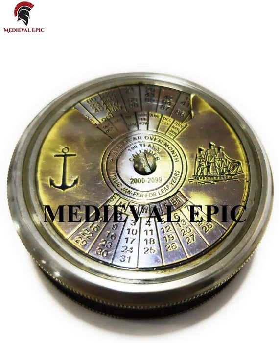 Black Antique Compass 40 Year Calendar Marine Gift