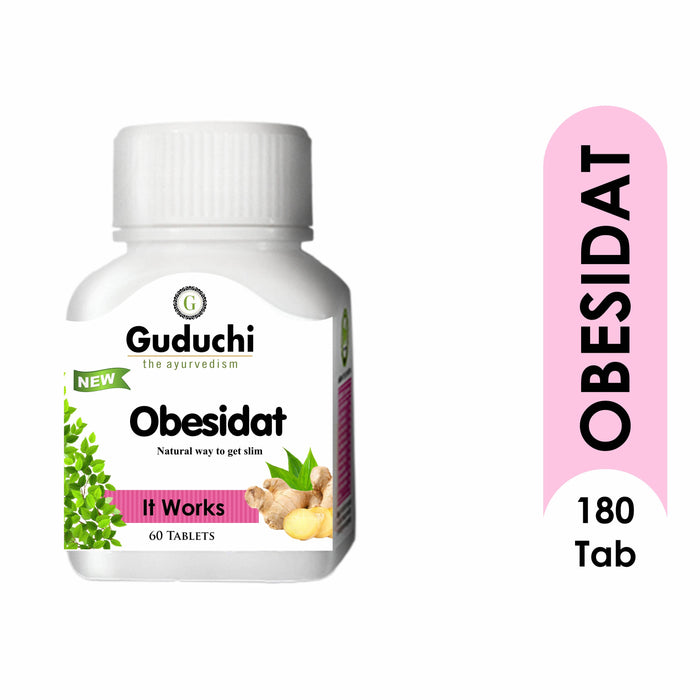 Guduchi Ayurveda Obesidat Pack of 3 - Proven Ayurvedic Weight Loss Supplement for Men & Women