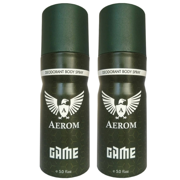 Aerom Game and Game Deodorant Body Spray For Men, 300 ml (Pack of 2)