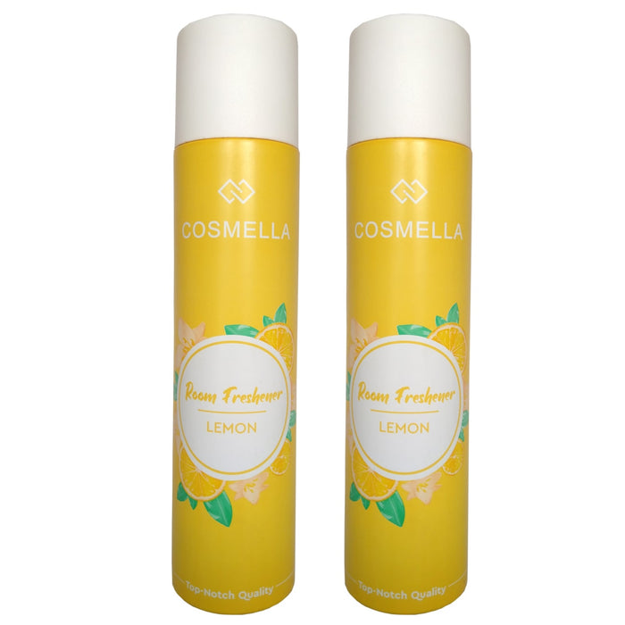 Cosmella Air Freshener Lemon for Room, Home, office, Party Hall, 310ml Each, Pack of 2
