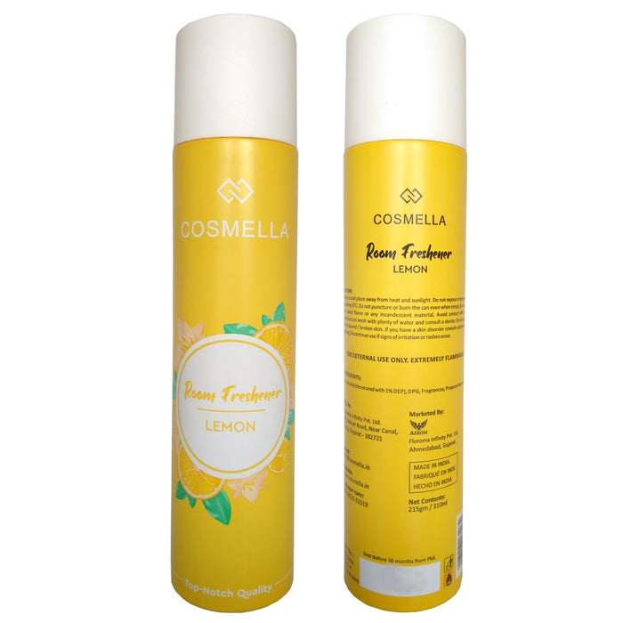 Cosmella Air Freshener Lemon for Room, Home, office, Party Hall, 310ml Each, Pack of 2