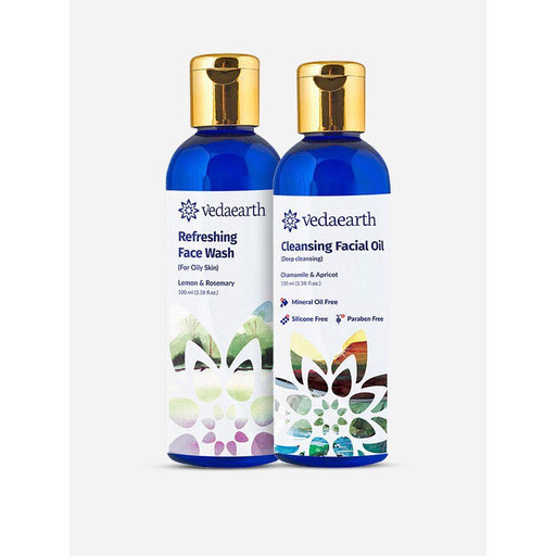 Refreshing Double Cleansing Duo for Oily Skin, 100% Natural & Pure, deep cleanses the skin - Local Option
