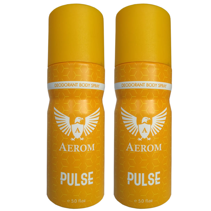 Aerom Premium Pulse and Pulse Deodorant Body Spray For Men, 300 ml (Pack of 2)