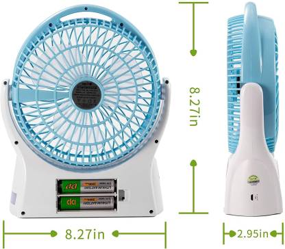 DP.LED Light Rechargeable High Speed Table Fan for Home, Office and Picnic DP-7605
