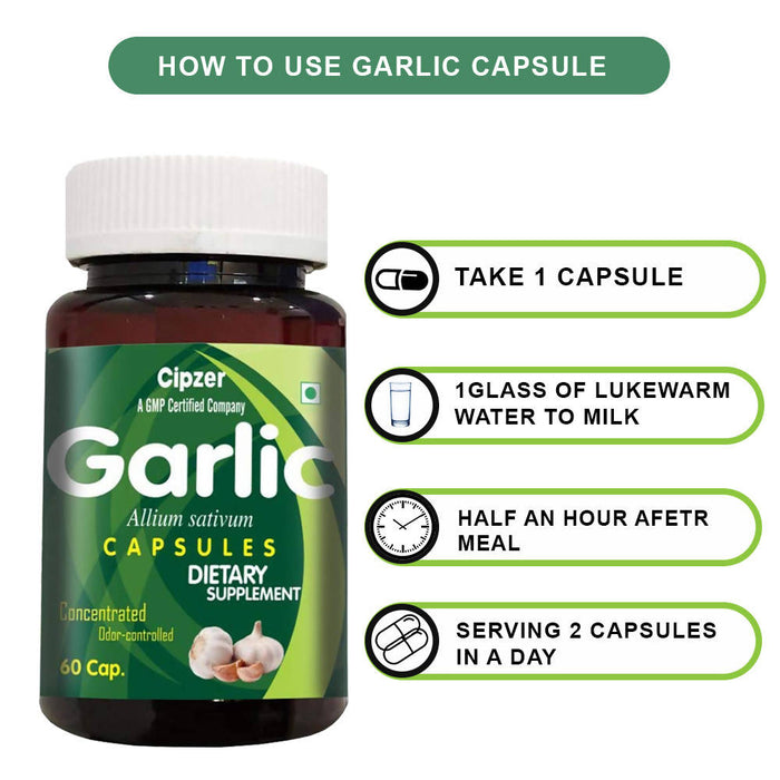 CIPZER Garlic Capsule | High Blood Pressure & Improves Cholesterol Level 60 Capsule