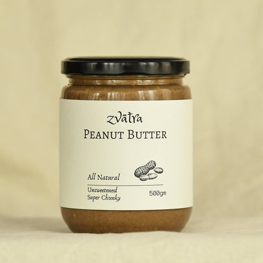 Zvatra Super Chunky Peanut Butter - Unsweetened - 500g - Local Option