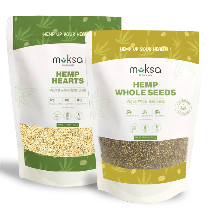 Moksa Hemp Combo Hearts and Seeds | Helps in Digestion | 500 x 2