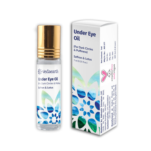 Under Eye Oil with Lotus & Saffron, 7ml, Reduces Dark Circles, Puffiness, Fine Lines & Wrinkles - Local Option