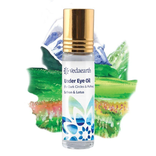 Under Eye Oil with Lotus & Saffron, 7ml, Reduces Dark Circles, Puffiness, Fine Lines & Wrinkles - Local Option