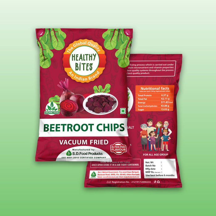 Beetroot Chips - Vacuum Fried (Pack of 3 X 50g = 150g)