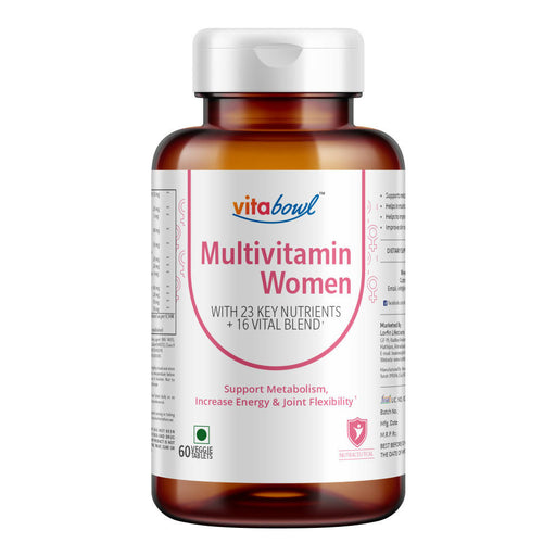 Vitabowl Multivitamin for Women with 23 Key Nutrients + 16 Vital Blends - 60 Veg. Tablets - Local Option