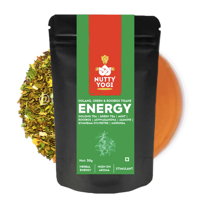 Nutty Yogi Green Energy Tea | 50g | Jasmine, Roobios, Mint and Herbs