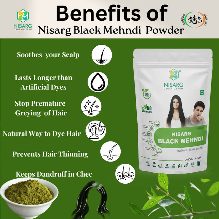 Nisarg Herbal Black Mehndi 25g (10 pcs0