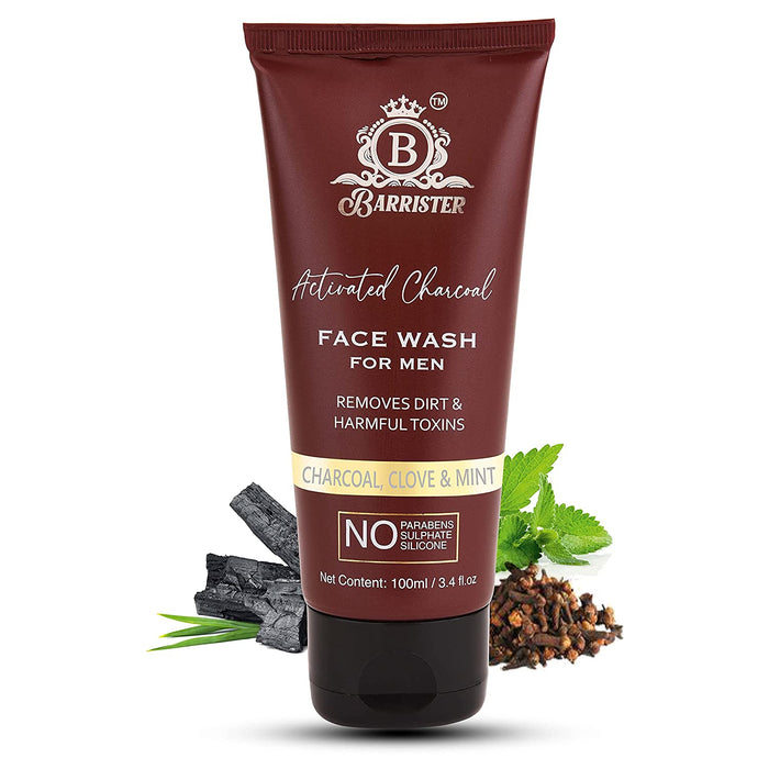 BARRISTER FACE WASH CHARCOAL, CLOVE & MINT 100GM