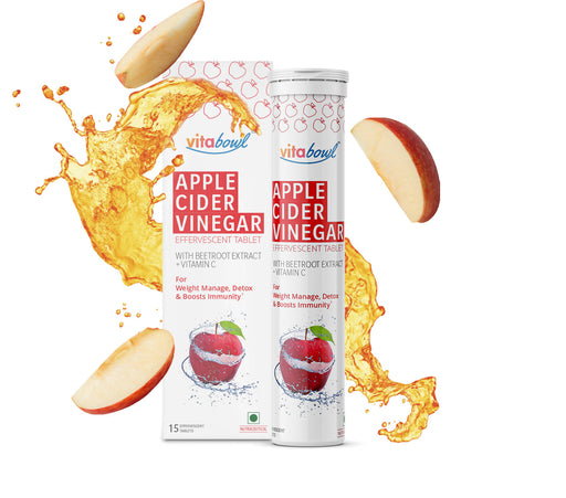 Vitabowl - Apple Cider Vinegar Effervescent Tablets with Vitamin C for Boost Immunity, Weight Loss and Detox - 15 Effervescent Tablets - Local Option