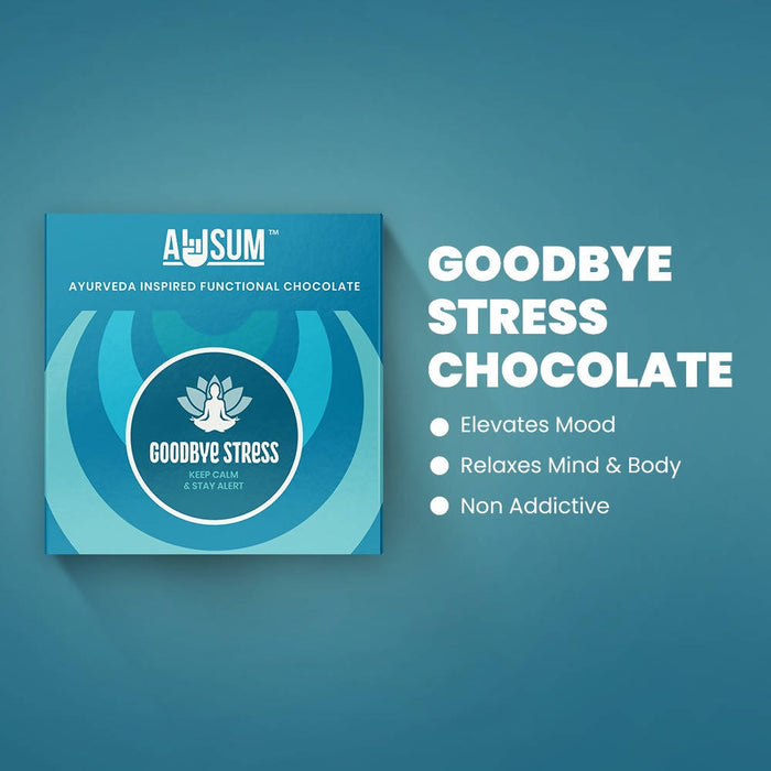 Awsum Goodbye Stress Functional Ayurveda Chocolate for Men & Women for Stress Relief, Anxiety Relief, for Serenity - Pack of 5