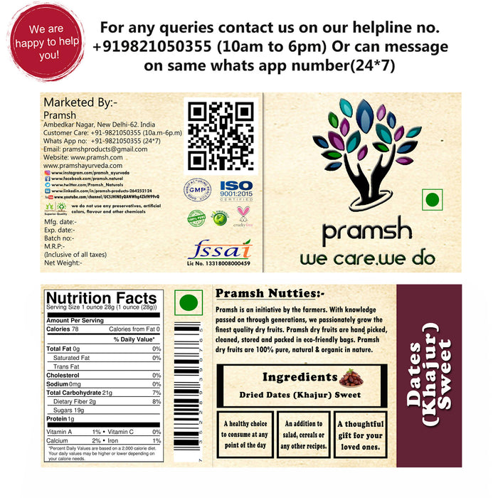 Pramsh Luxurious Quality Organic Dates Imported From Saudi Arabia (Khajur) Dates - Local Option
