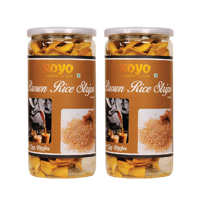 BOYO Brown Rice Strips Achari 150g Combo Pack of 2 - Tea Snacks Spicy Snacks