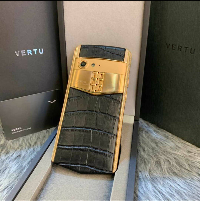 Vertu Aster P Black Alligator Diamond Rosegold Mobile Phone (Made to order)