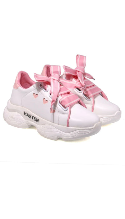 Women Fashion Sandal, Comfortable and Stylish Wedges  Girls  White Baby Pink Sneaker Shoe Art 209 by Ecomkart