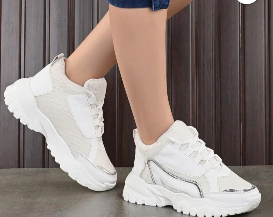Women Fashion Sandal, Comfortable and Stylish Wedges  Girls  White  Sneaker Shoe Art 1013 by Ecomkart