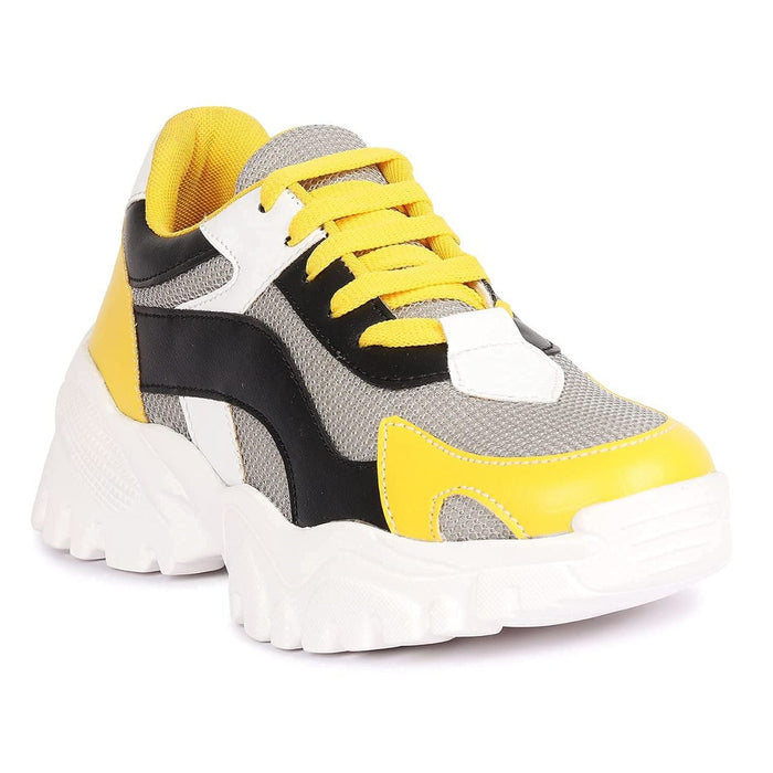 Women Fashion Sandal, Comfortable and Stylish Wedges  Girls Yellow Black Sneaker Shoe ART-1014 by Ecomkart