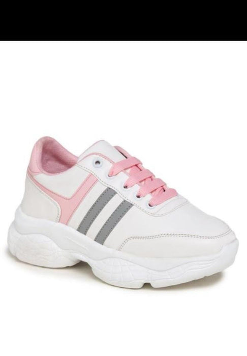 Women Fashion Sandal, Comfortable and Stylish Wedges  Girls White Pink Sneaker Shoe ART-380 by Ecomkart