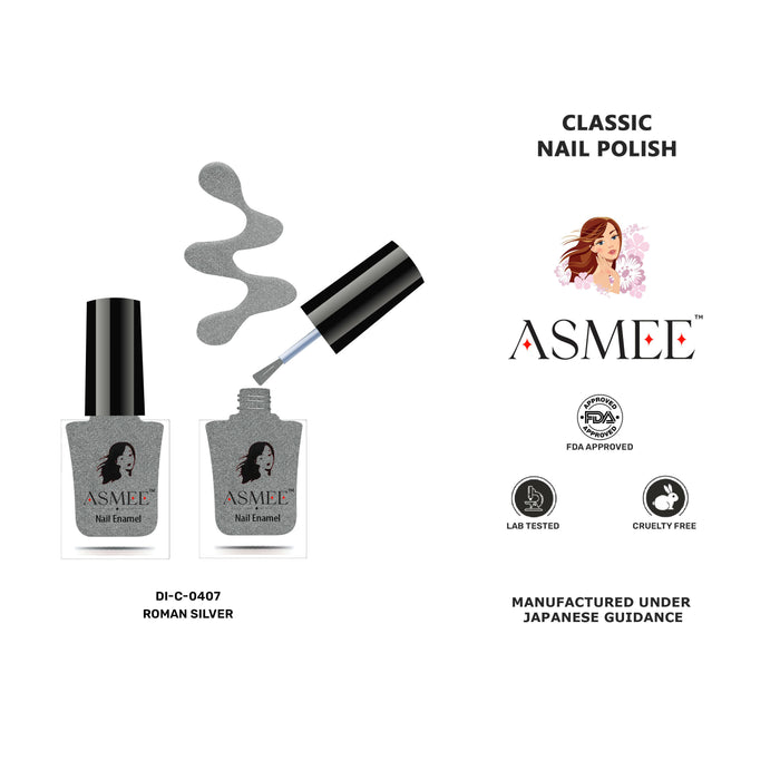 Asmee Classic Nail Polish - Roman Silver