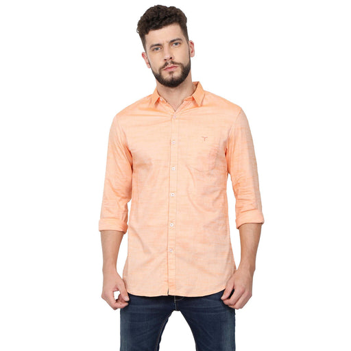 Men Light Orange Textured Shirt Shirts 779.00