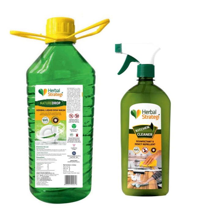 Herbal Dishwashing Liquid 2 Litre + Kitchen Cleaner 500 ml  (Pack of 2 = 2500 ml)