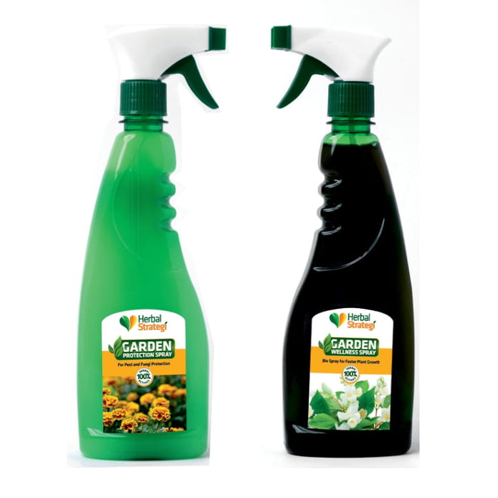 Herbal Garden Protection Spray for Pest and Fungi Protection 500 ml + Wellness Spray-Bio Spray for Faster Plant Growth 500 ml