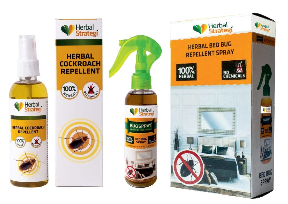 Herbal Bed Bug Repellent & Cockroach Repellent (Pack of 2 - 100 ml Each)