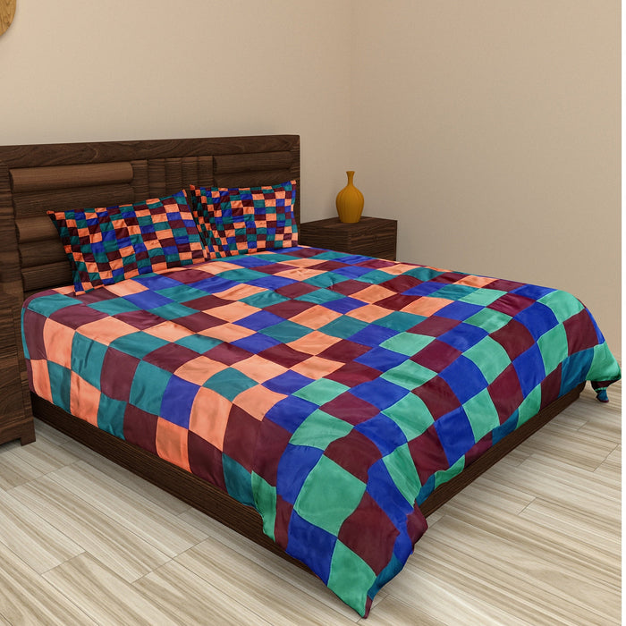 Colourful silky Doublebed Bedsheet with 2 pillow cover