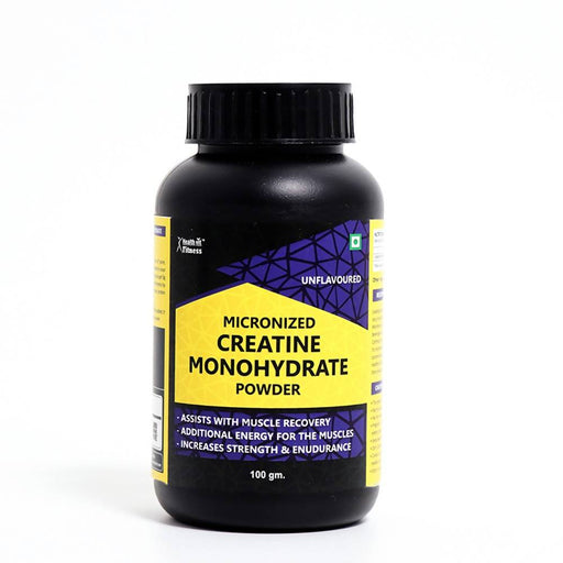 Healthvit Fitness Micronised Creatine Mono-hydrate Powder | 100 GM ( Unflavored ) - Local Option