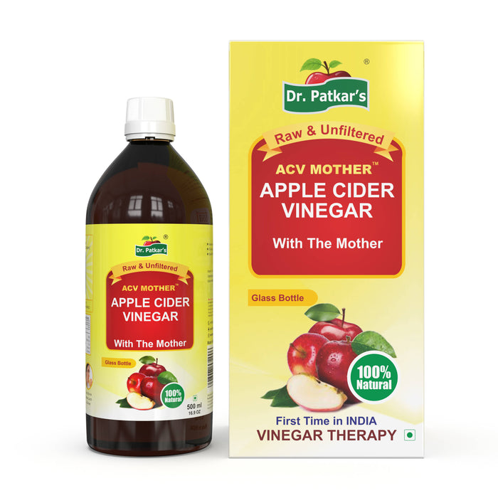 Dr. Patkar's Apple Cider Vinegar with Mother Vinegar | Unfiltered & Undiluted | Suitable for Weight Loss & Improved Immunity (With Mother) 500ml